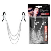 Оригинальные зажимы на соски с тройной цепочкой - Notabu - купить с доставкой в Камышине