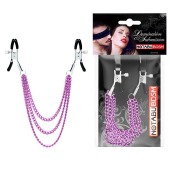 Оригинальные зажимы на соски с тройной розовой цепочкой - Notabu - купить с доставкой в Камышине