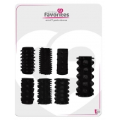 Набор из 7 черных насадок PENIS SLEEVES SET - Dream Toys - в Камышине купить с доставкой