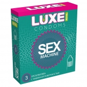 Ребристые презервативы LUXE Royal Sex Machine - 3 шт. - Luxe - купить с доставкой в Камышине