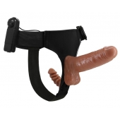Страпон с вагинальной пробкой и вибрацией Ultra Passionate Harness - 16 см. - Baile - купить с доставкой в Камышине
