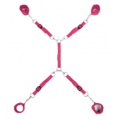 Ярко-розовый набор фиксаций на кровати Classic Bed Spreader - Lux Fetish - купить с доставкой в Камышине