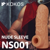 Телесная открытая насадка-реалистик с подхватом мошонки Nude Sleeve S - 10 см. - KOKOS - в Камышине купить с доставкой