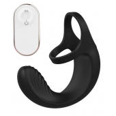Черный анальный стимулятор с эрекционными кольцами Remote Couple Teaser - Dream Toys - в Камышине купить с доставкой