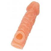 Телесная закрытая насадка с шершавой головкой Cock Sleeve Size L - 17,6 см. - KOKOS - в Камышине купить с доставкой