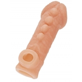Телесная закрытая насадка с шишечками Cock Sleeve Size S - 13,8 см. - KOKOS - в Камышине купить с доставкой