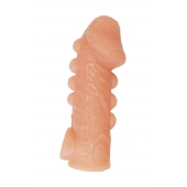 Телесная закрытая насадка с шишечками Cock Sleeve Size M - 15,6 см. - KOKOS - в Камышине купить с доставкой