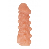 Телесная закрытая насадка с шариками Cock Sleeve Size L - 17,6 см. - KOKOS - в Камышине купить с доставкой