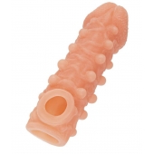 Телесная закрытая насадка с шариками Cock Sleeve Size L - 17,6 см. - KOKOS - в Камышине купить с доставкой