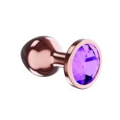Пробка цвета розового золота с фиолетовым кристаллом Diamond Amethyst Shine S - 7,2 см. - Lola Games - купить с доставкой в Камышине