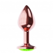 Пробка цвета розового золота с лаймовым кристаллом Diamond Emerald Shine S - 7,2 см. - Lola Games - купить с доставкой в Камышине
