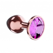 Пробка цвета розового золота с лиловым кристаллом Diamond Quartz Shine L - 8,3 см. - Lola Games - купить с доставкой в Камышине
