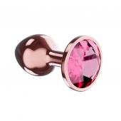 Пробка цвета розового золота с малиновым кристаллом Diamond Ruby Shine L - 8,3 см. - Lola Games - купить с доставкой в Камышине