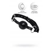 Черный кляп-шар на кожаных ремешках Anonymo - ToyFa - купить с доставкой в Камышине