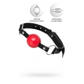 Красный кляп-шар на черных ремешках Anonymo - ToyFa - купить с доставкой в Камышине