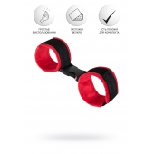 Красно-черные велюровые наручники Anonymo - ToyFa - купить с доставкой в Камышине