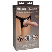 Страпон с телесной насадкой на присоске Beginner s Silicone Body Dock Kit - 14 см. - Pipedream - купить с доставкой в Камышине