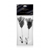 Зажимы для сосков с черными перьями Sweet Caress Feather Nipple Clumps - Sweet Caress - купить с доставкой в Камышине