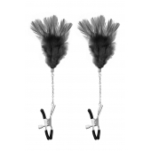 Зажимы для сосков с черными перьями Sweet Caress Feather Nipple Clumps - Sweet Caress - купить с доставкой в Камышине