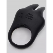 Черное эрекционное виброкольцо Sensation Rechargeable Vibrating Rabbit Love Ring - Fifty Shades of Grey - в Камышине купить с доставкой