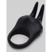 Черное эрекционное виброкольцо Sensation Rechargeable Vibrating Rabbit Love Ring - Fifty Shades of Grey - в Камышине купить с доставкой