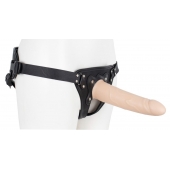 Пустотелый страпон Harness CLASSIC с бандажом - 19,5 см. - LOVETOY (А-Полимер) - купить с доставкой в Камышине