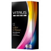 Цветные ароматизированные презервативы VITALIS PREMIUM color   flavor - 12 шт. - Vitalis - купить с доставкой в Камышине