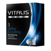 Презервативы VITALIS PREMIUM delay   cooling с охлаждающим эффектом - 3 шт. - Vitalis - купить с доставкой в Камышине