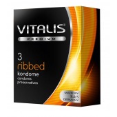 Ребристые презервативы VITALIS PREMIUM ribbed - 3 шт. - Vitalis - купить с доставкой в Камышине