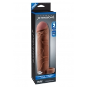 Коричневая насадка с кольцом Perfect 2 Extension with Ball Strap - 19 см. - Pipedream - в Камышине купить с доставкой