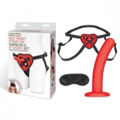Красный поясной фаллоимитатор Red Heart Strap on Harness   5in Dildo Set - 12,25 см. - Lux Fetish - купить с доставкой в Камышине