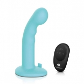 Голубая изогнутая насадка 6in Remote Control Ripple P-Spot G-Spot на черных трусиках - 16 см. - Pegasus - купить с доставкой в Камышине
