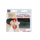 Металлические наручники с чёрной меховой опушкой - Dream Toys - купить с доставкой в Камышине