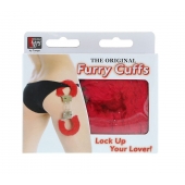 Металлические наручники с красной меховой опушкой METAL HANDCUFF WITH PLUSH RED - Dream Toys - купить с доставкой в Камышине