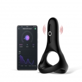 Черное виброкольцо Magic Motion Rise с подхватом мошонки - Magic Motion - в Камышине купить с доставкой