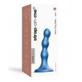 Голубая насадка Strap-On-Me Dildo Plug Balls size S - Strap-on-me - купить с доставкой в Камышине