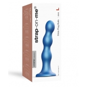 Голубая насадка Strap-On-Me Dildo Plug Balls size L - Strap-on-me - купить с доставкой в Камышине