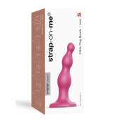 Розовая насадка Strap-On-Me Dildo Plug Beads size S - Strap-on-me - купить с доставкой в Камышине