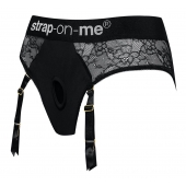 Черные трусики для насадок Diva Lingerie Harness - size S - Strap-on-me - купить с доставкой в Камышине