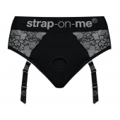 Черные трусики для насадок Diva Lingerie Harness - size S - Strap-on-me - купить с доставкой в Камышине