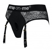 Черные трусики для насадок Diva Lingerie Harness - size L - Strap-on-me - купить с доставкой в Камышине