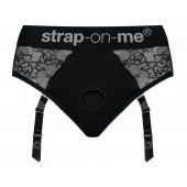 Черные трусики для насадок Diva Lingerie Harness - size L - Strap-on-me - купить с доставкой в Камышине