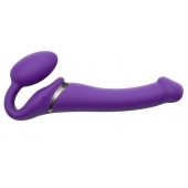 Фиолетовый безремневой вибрострапон Silicone Bendable Strap-On - size M - Strap-on-me - купить с доставкой в Камышине