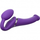 Фиолетовый безремневой вибрострапон Vibrating Bendable Strap-On - size L - Strap-on-me - купить с доставкой в Камышине