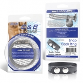 Кольцо на пенис SNAP COCK RING из искусственной кожи на клепках - BlueLine - в Камышине купить с доставкой