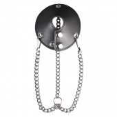 Утяжка для мошонки из искусственной кожи с цепочками PARACHUTE BALL STRETCHER - BlueLine - купить с доставкой в Камышине