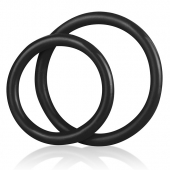 Набор из двух черных силиконовых колец разного диаметра SILICONE COCK RING SET - BlueLine - в Камышине купить с доставкой