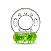 Зеленое эрекционное виброкольцо Arouser Vibrating C-Ring - Blush Novelties - в Камышине купить с доставкой