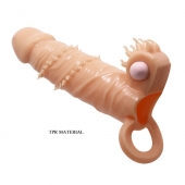 Телесная удлиняющая вибронасадка Penis Sleeve Connor - 17 см. - Baile - в Камышине купить с доставкой