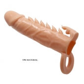 Телесная удлиняющая насадка Penis Sleeve Emmitt - 17 см. - Baile - в Камышине купить с доставкой